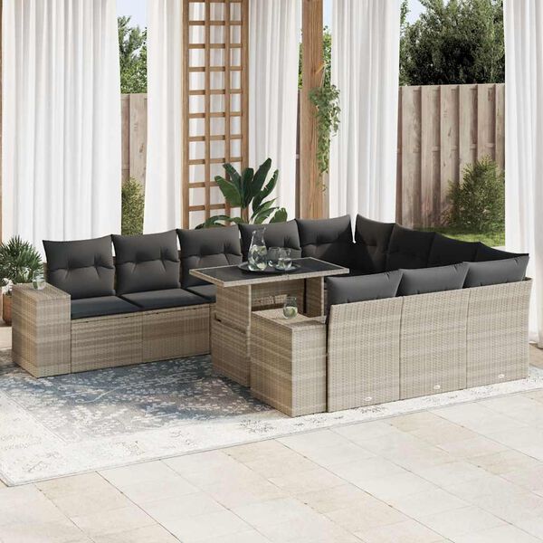 vidaXL Garden Sofa Set Light Gray