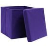 vidaXL Storage Box Set of 4 Purple Non-woven fabric (100% polyester)