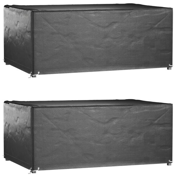 vidaXL Garden Furniture Cover Set of 2 Black Polyethylene, aluminum