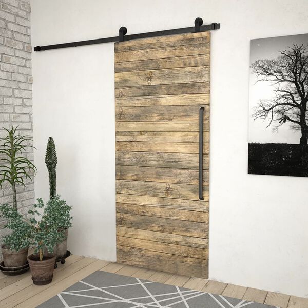 vidaXL Sliding Door "SKIEN" Hardware Kit 78.7 " Steel Black