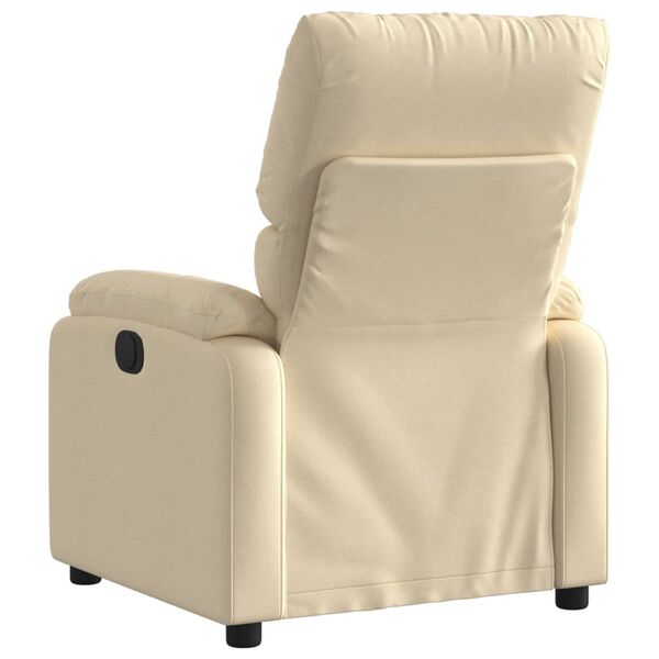vidaXL Recliner Chair Cream Fabric (100% polyester), Metal, Plywood Single