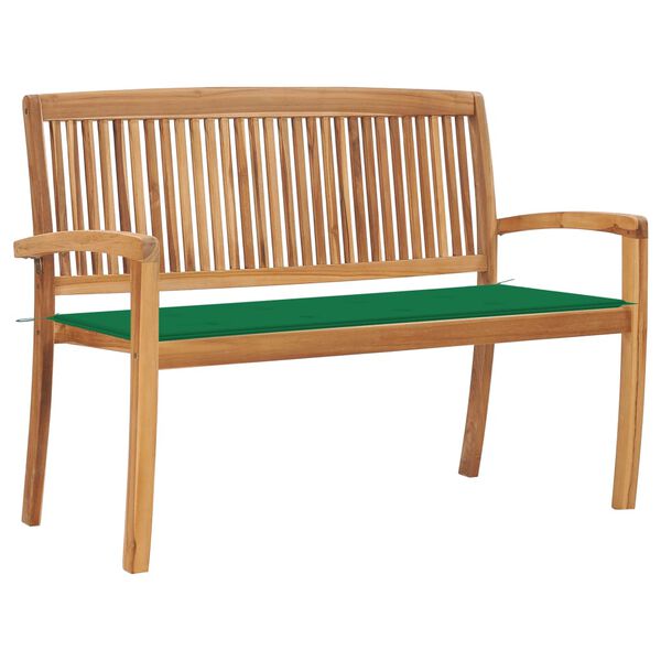 vidaXL Garden Bench Natural Teak Solid Teak Wood 50.6 in Stackable