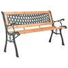 vidaXL Garden Bench Brown, Black Solid fir wood, Cast iron, PVC Medium