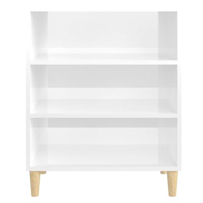 vidaXL Sideboard High Gloss White 22.4"x13.8"x27.6" Engineered Wood