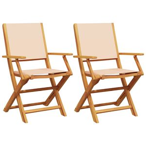 vidaXL Garden Chair Set of 2 Beige
