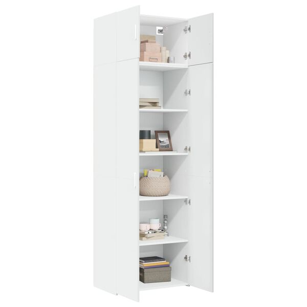 vidaXL Storage Cabinet White Engineered Wood Tall Storage Cabinet