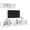 vidaXL TV Cabinet Set of 3 High gloss white Engineered wood Standard