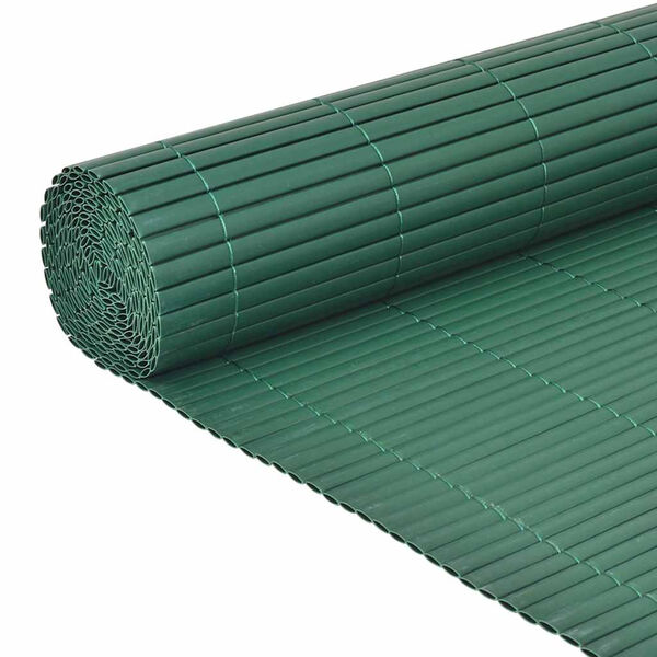 vidaXL Double-Sided Patio Fence PVC 35.4x196.9" Green
