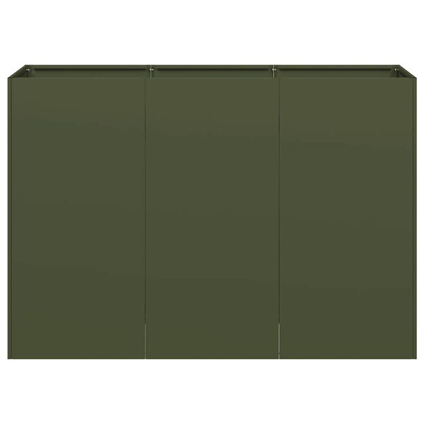 vidaXL Planter Olive green Cold-rolled steel Large Durable Planter