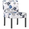 vidaXL Slipper Chair Blue and White Polyester, Solid Wood, Plywood Single