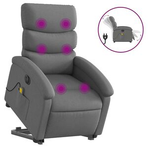 vidaXL Electric Stand Up Massage Recliner Chair Dark Gray