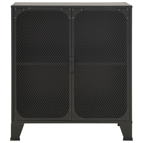 vidaXL Storage Cabinet Gray 28.3"x14.2"x32.3" Metal and MDF