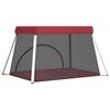 vidaXL Baby Playpen with Mattress Red Linen Fabric