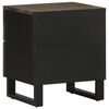 vidaXL Bedside Cabinet Black Solid Mango Wood, Engineered Wood, Metal