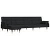 vidaXL L-shaped Sofa Bed Black Velvet (100% polyester), plywood, metal