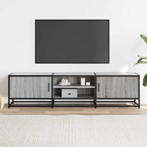 vidaXL TV Cabinet Grey Sonoma Engineered wood, metal Large TV Cabinet