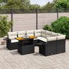 vidaXL Garden Sofa Set Black and Cream White