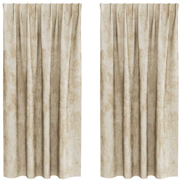 vidaXL Velvet Curtains 2 pcs Cream 68.90 x 55.12 in Velvet