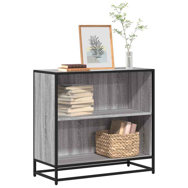 vidaXL Book Cabinet Grey Sonoma Engineered wood, Metal Medium