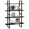 vidaXL Book Cabinet Black Engineered wood, Metal 39.4x11.8x55.1 in