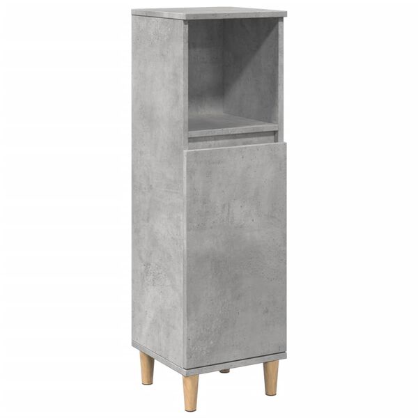vidaXL Bathroom Cabinet Concrete gray Engineered wood, solid eucalyptus wood