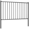 vidaXL Fence Panel with Posts Powder-coated Steel 5.9 ft x 2.5 ft Black
