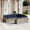 vidaXL 11 Piece Patio Sofa Set with Cushions Grey Poly Rattan