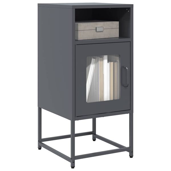 vidaXL Nightstand Anthracite Cold-rolled steel Medium Nightstand