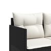 vidaXL Garden Sofa Set Black PE rattan, powder-coated steel, 100% polyester