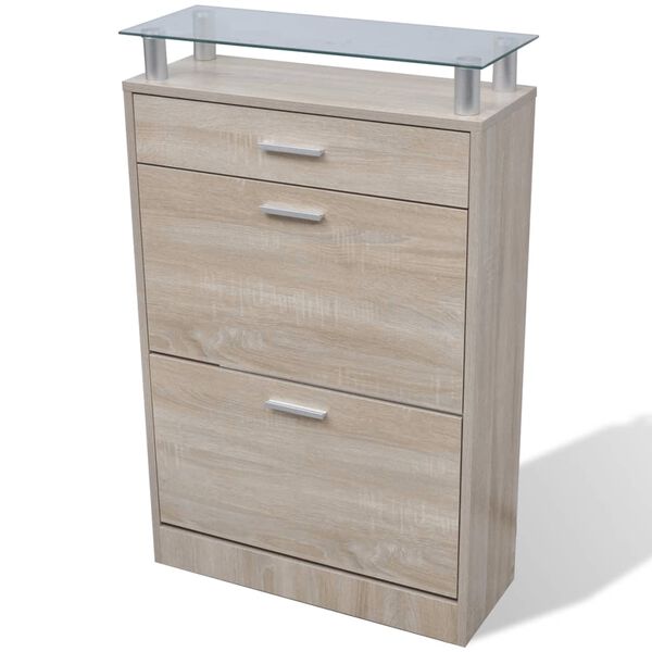 vidaXL Shoe Cabinet Oak Engineered wood Medium Shoe Cabinet