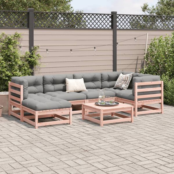 vidaXL Garden Sofa Set Reddish-brown Solid Douglas Fir wood Large