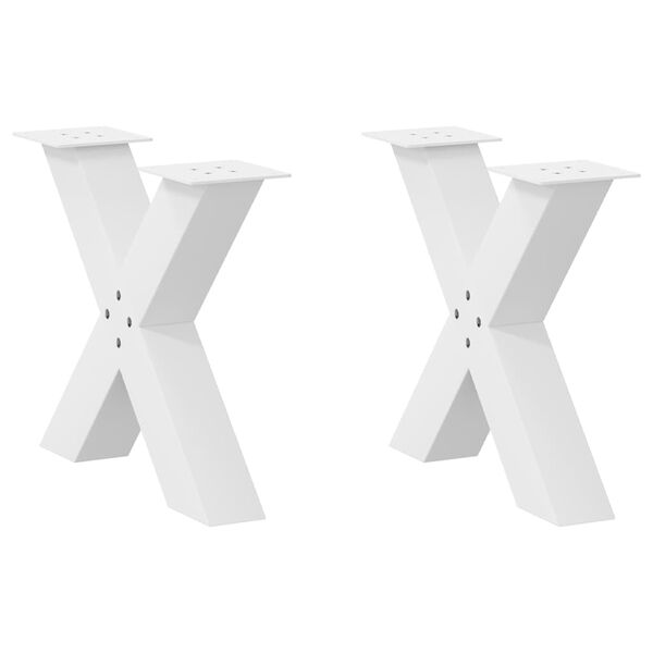 vidaXL Coffee Table Leg Set of 2 White Powder-coated steel 19.7