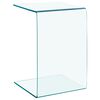 vidaXL Side Table Clear Tempered glass 15.7x15.7x23.6 in Tough
