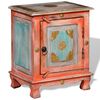 vidaXL Nightstand Orange, Mixed Colors Mango Wood, Brass Small