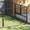 vidaXL Dog Kennel Black Steel Large Dog Kennel Rectangular