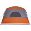 vidaXL Family Tent Grey and Orange 226.77 x 127.95 x 83.86 in
