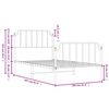 vidaXL Bed Frame White Powder-Coated Steel Twin Bed Frame Rectangular