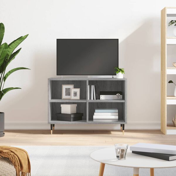 vidaXL TV Cabinet Grey Sonoma Engineered wood, Iron