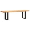 vidaXL Bench 63" Solid Rough Mango Wood and Steel