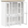 vidaXL Cabinet With Glass Doors White and Brown