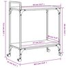 vidaXL Kitchen Trolley Brown Oak 23.8"x12.2"x28.5" Engineered Wood