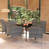 vidaXL Garden Dining Set Grey and Black