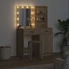 vidaXL Dressing Table Set with LED 2 pcs Sonoma Oak Engineered Wood