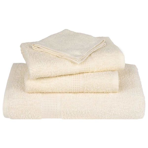vidaXL Bath Towel Set of 10 Cream 100% cotton 39.4 x 59.1 in