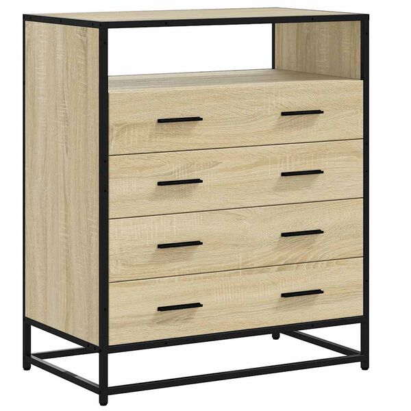 vidaXL Drawer Cabinet Sonoma Oak Engineered Wood Medium Drawer Cabinet