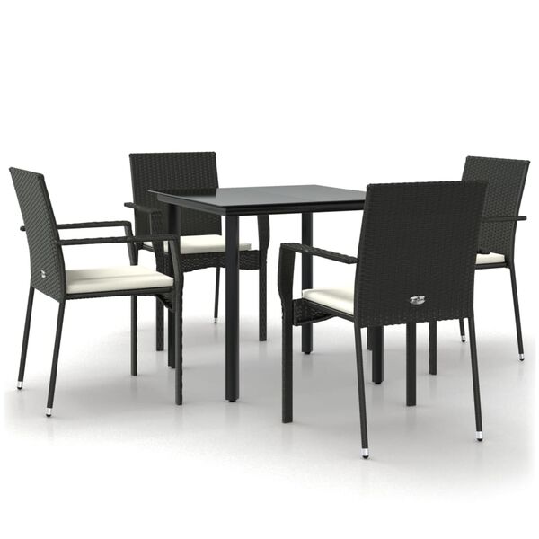 vidaXL Garden Dining Set Black