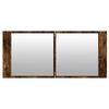 vidaXL Led Mirror Cabinet Smoked Oak Engineered Wood, Glass Large