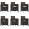 vidaXL Garden Dining Set 7 pcs Brown Polt rattan