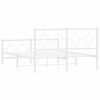 vidaXL Bed Frame White Powder-coated steel Full Bed Frame Rectangular