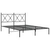 vidaXL Bed Frame Black Powder-coated steel Double Bed Bed Frame